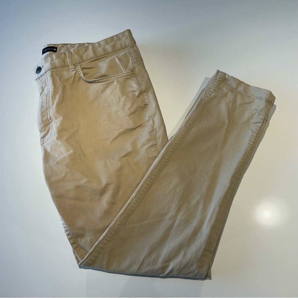 Zara Skinny Canvas Chinos Pants - Tan - 36